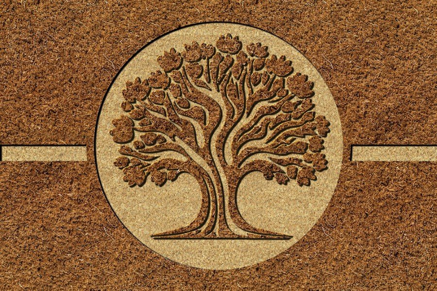 Kilimėlis RICCO Garden Coco Tree, 40 x 60 cm, kokoso plaušas, pagrindas vinilas, 711-001