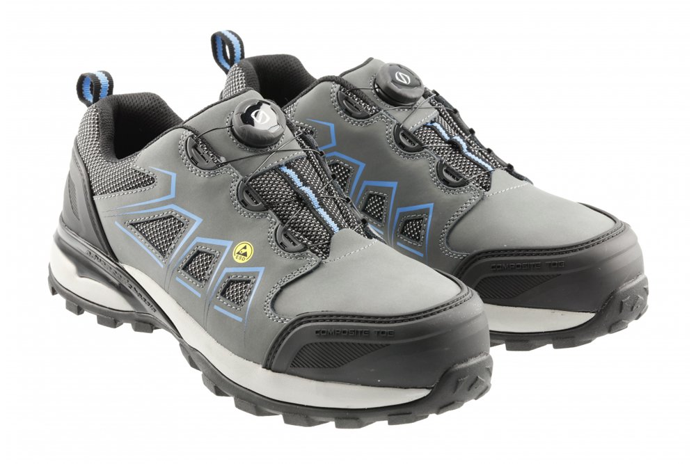 Darbo batai HOGERT WORKWEAR Fulde, S3S SR FO ESD, pilka-mėlyna spalva, 45 dydis, CE