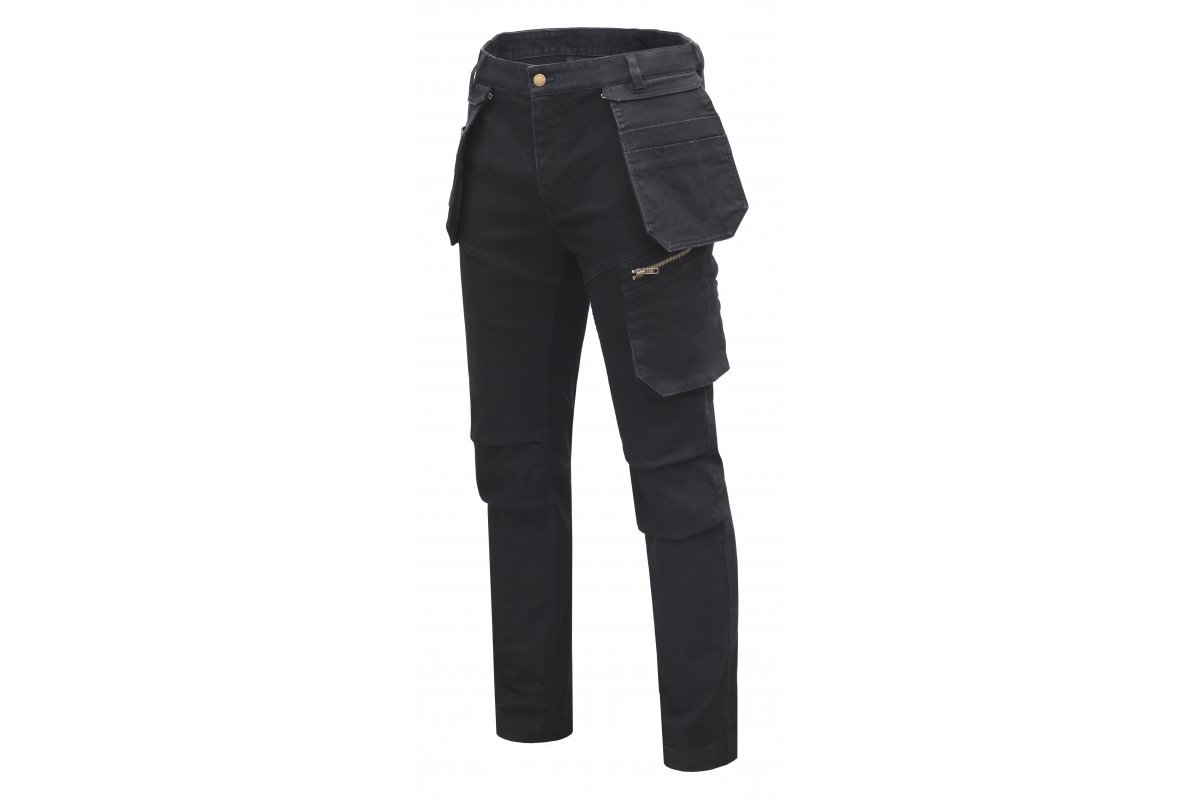 Darbo džinsai HOGERT WORKWEAR Esdorf, 99% medvilnė, 1% elastanas, juoda spalva, M (50) dydis, CE