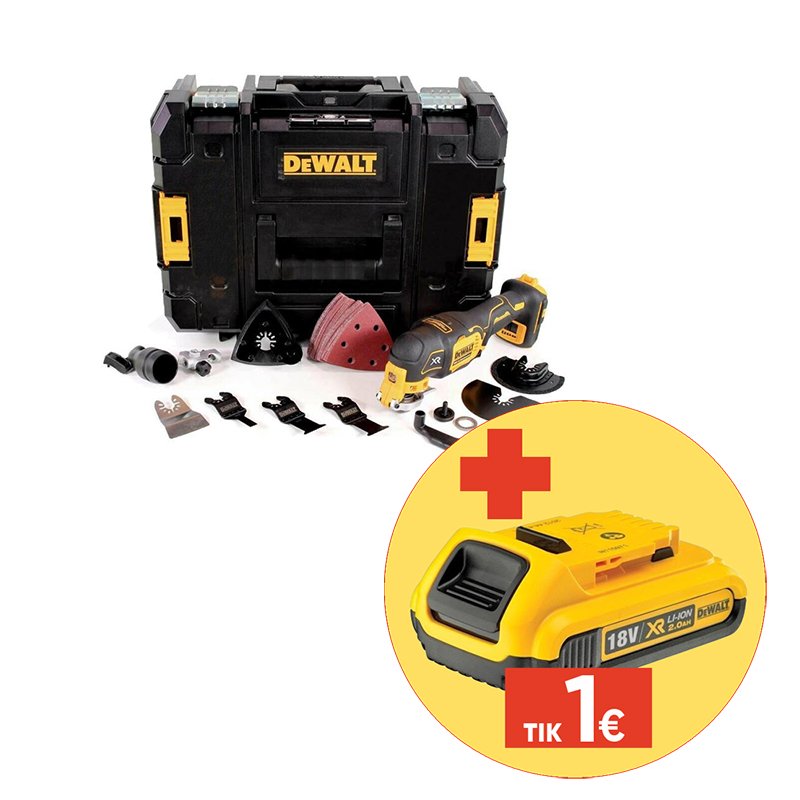 Akumuliatorinis daugiafunkcins įrankis DEWALT DCS356NT-XJ, 18 V, lagamine, be akumuliatorių ir kroviklio