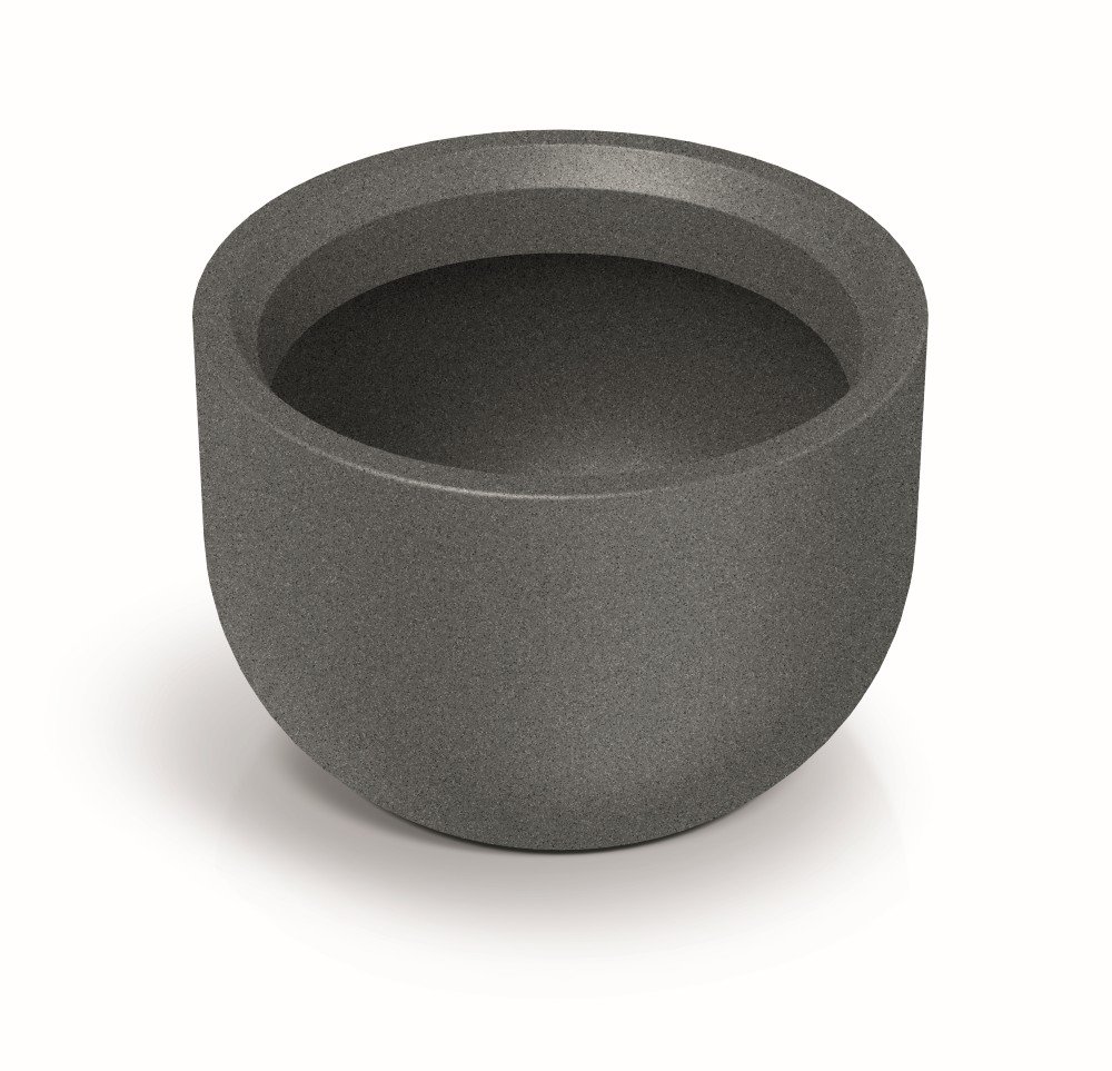 Plastikinis lauko vazonas Molta Round, pilkos sp., 60 x 60 x 42 cm.