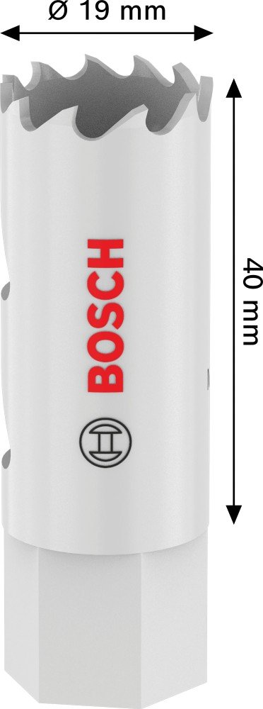 Grąžtas-karūna BOSCH HSS - Bi-metal, standartiniam adapteriui, 19 mm
