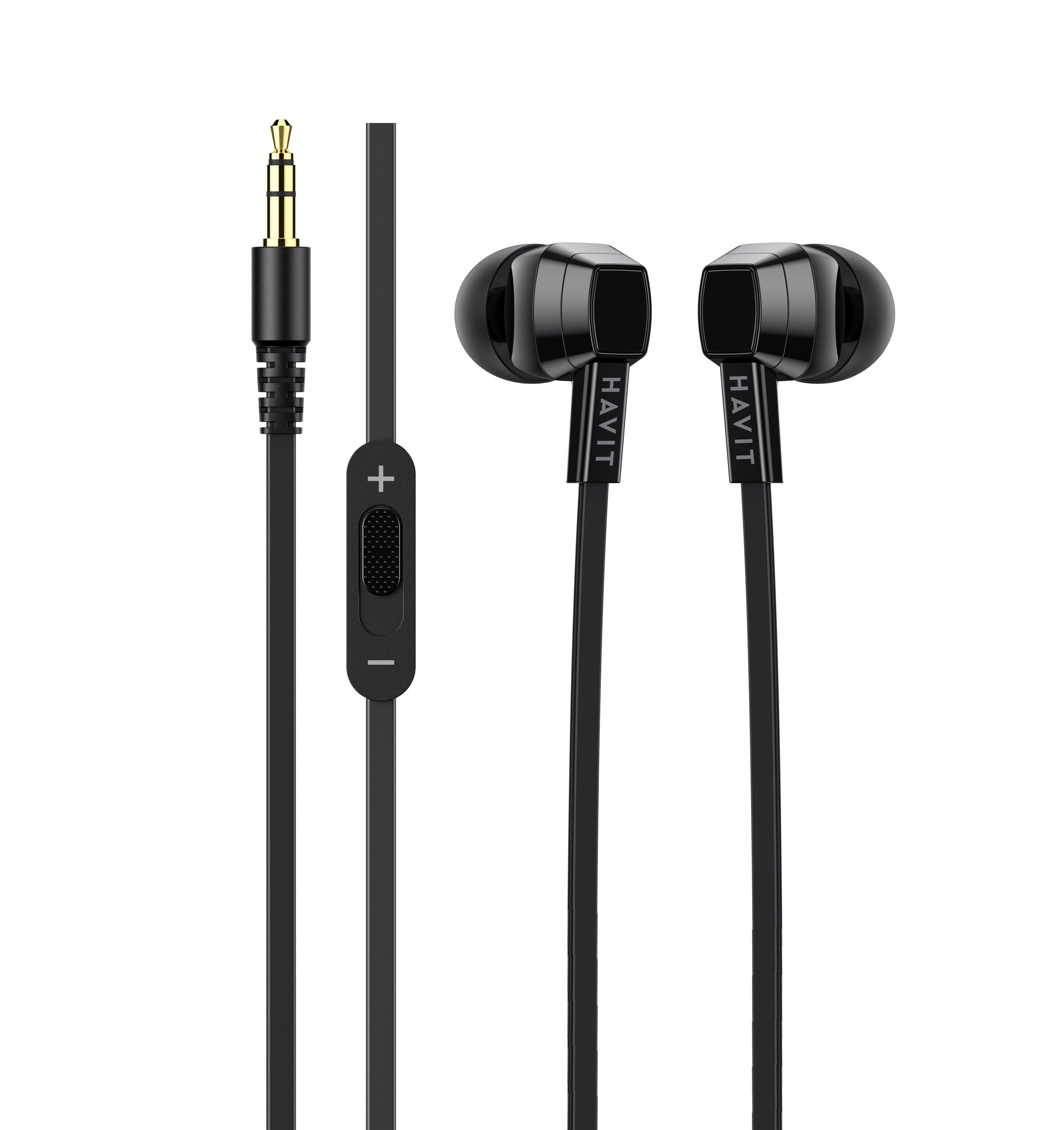 Laidinės ausinės HAVIT DOT 327, 3, 5 mm,  laido ilgis 1, 5 m,  su mikrofonu,  juodos sp.