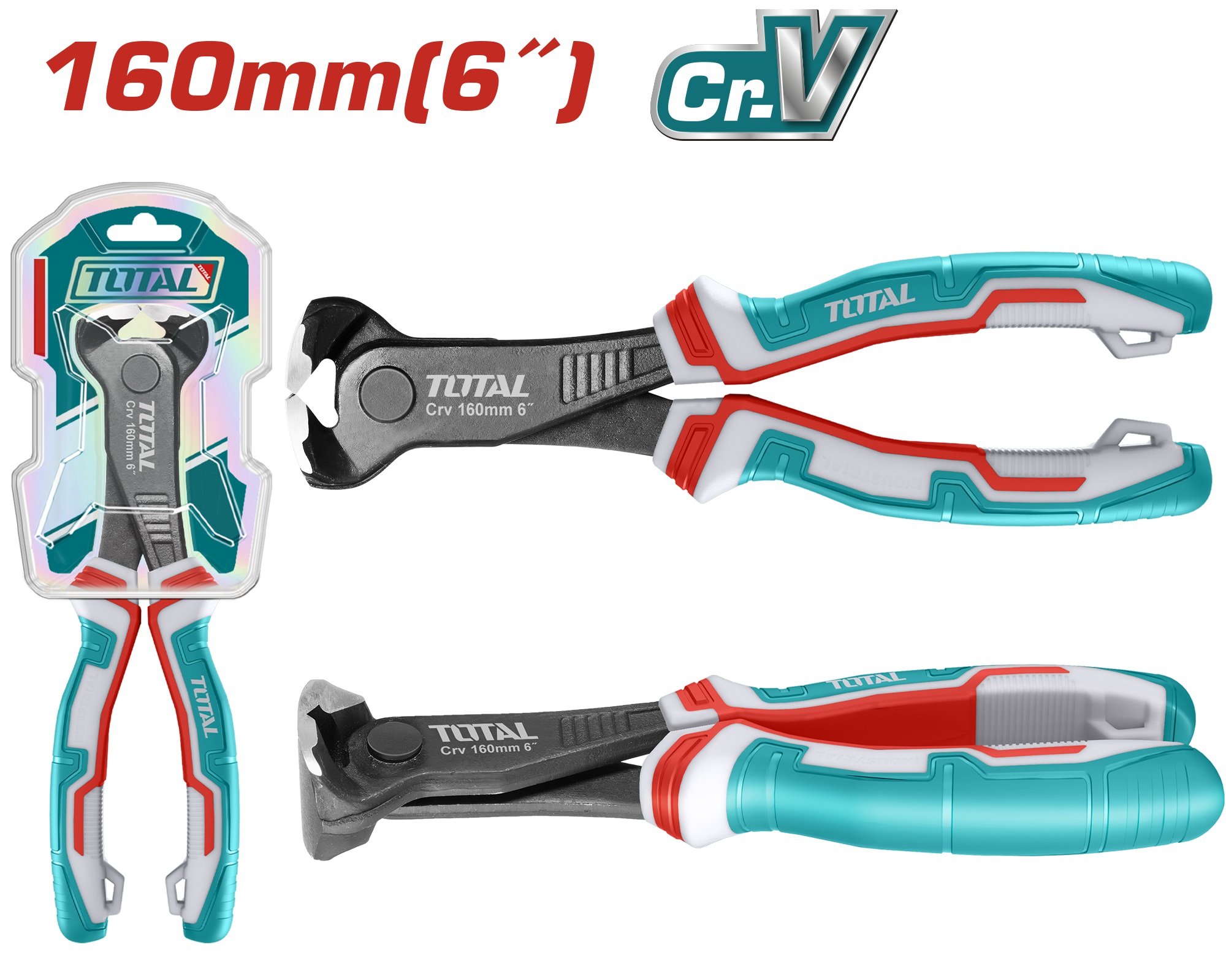 Laidų karpymo replės TOTAL, Cr-V, 160 mm., THT260606