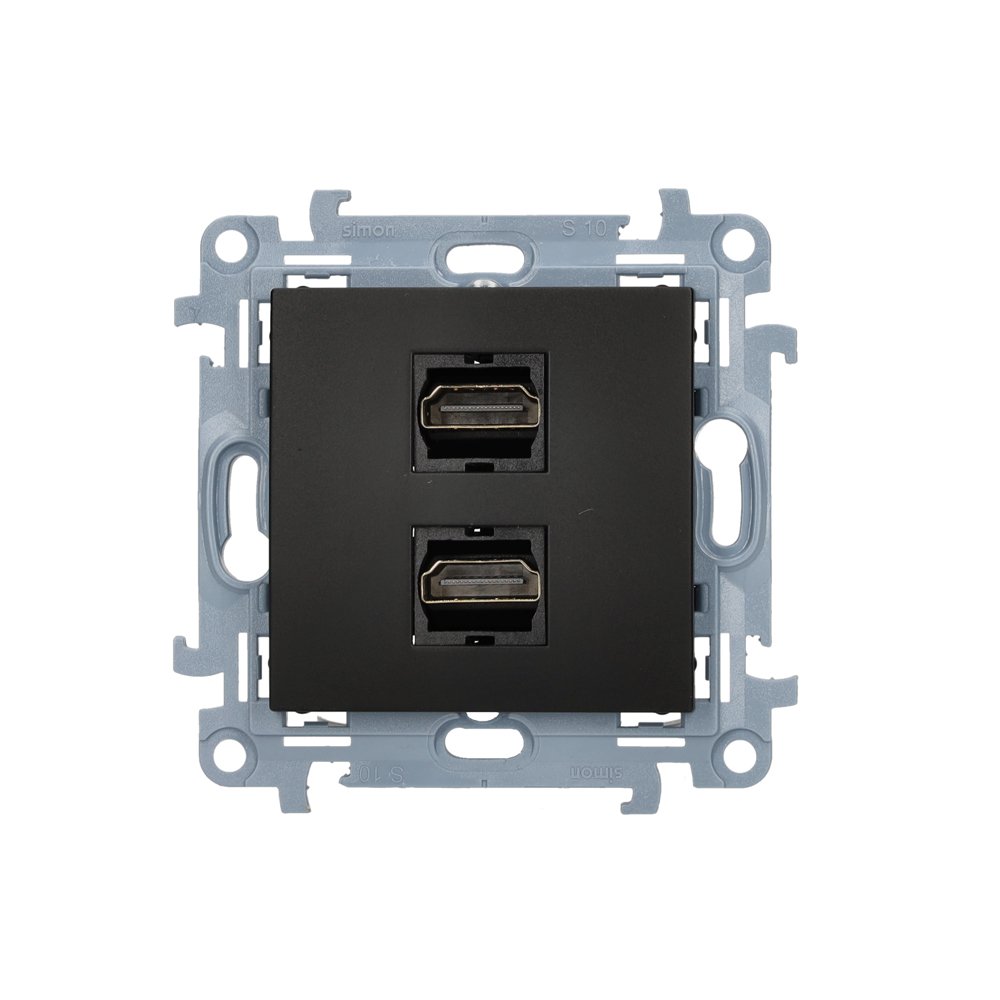 HDMI lizdas KONTAKT SIMON 10, juodos sp., 2 viet., CGHDMI2.01/49
