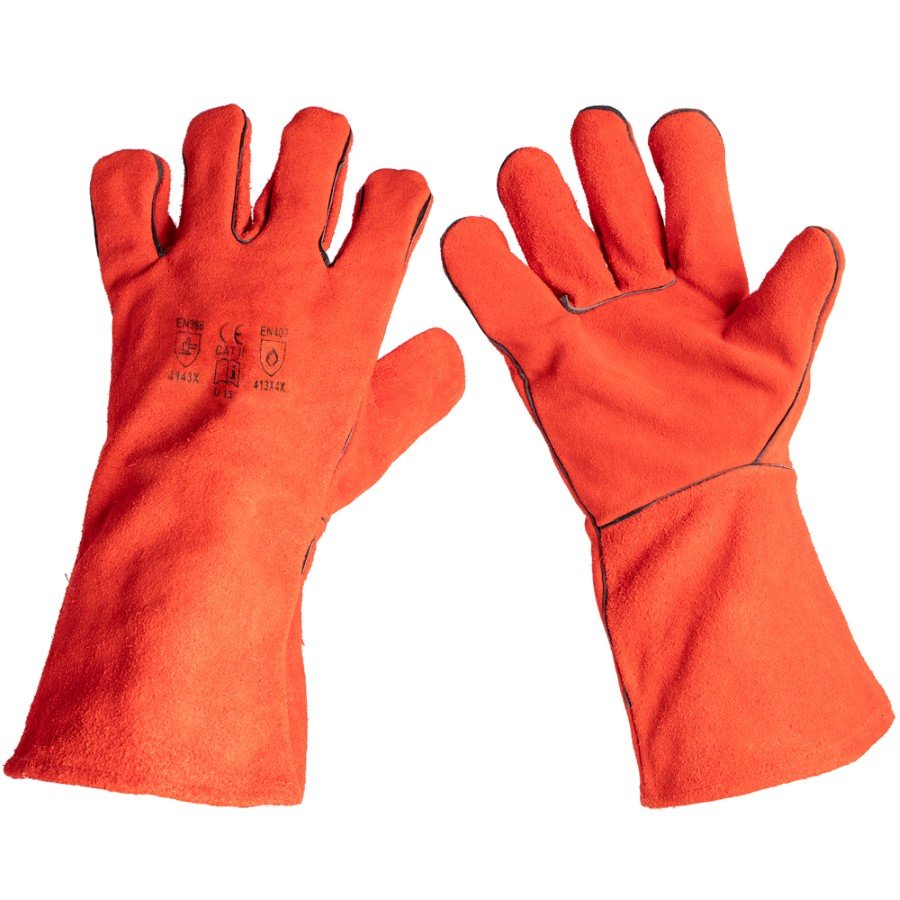 Pirštinės HERVIN, suvirintojams, iš karvių odos ir medvilnės, SOOP003