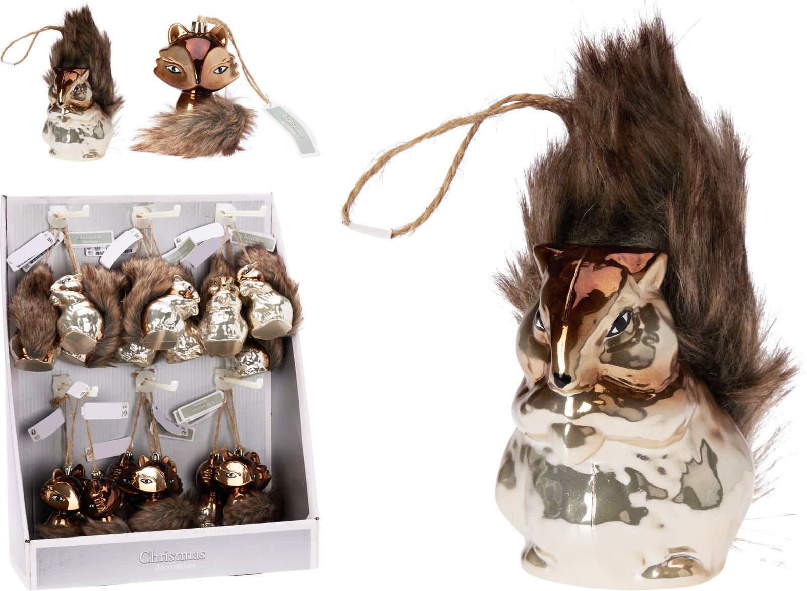 Eglutės žaisliukas Lapė, 2 skirtingi dizainai, rudos sp., 6 x 6 x 9,5 cm