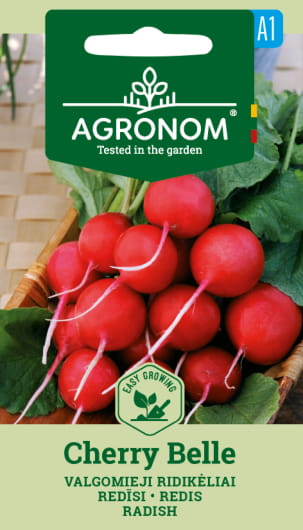 Daržovių sėklos, AGRONOM Ridikėliai valgomieji CHERRY BELLE, 4 g.
