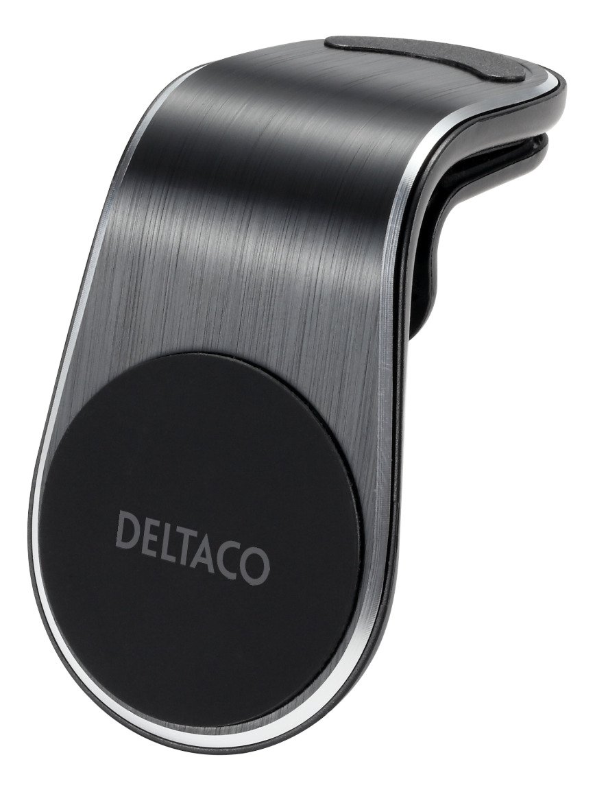 Automobilinis laikiklis DELTACO ARM-C104, magnetinis, skirtas mobiliajam telefonui, tvirtinamas į ventiliacijos groteles, juodos sp.