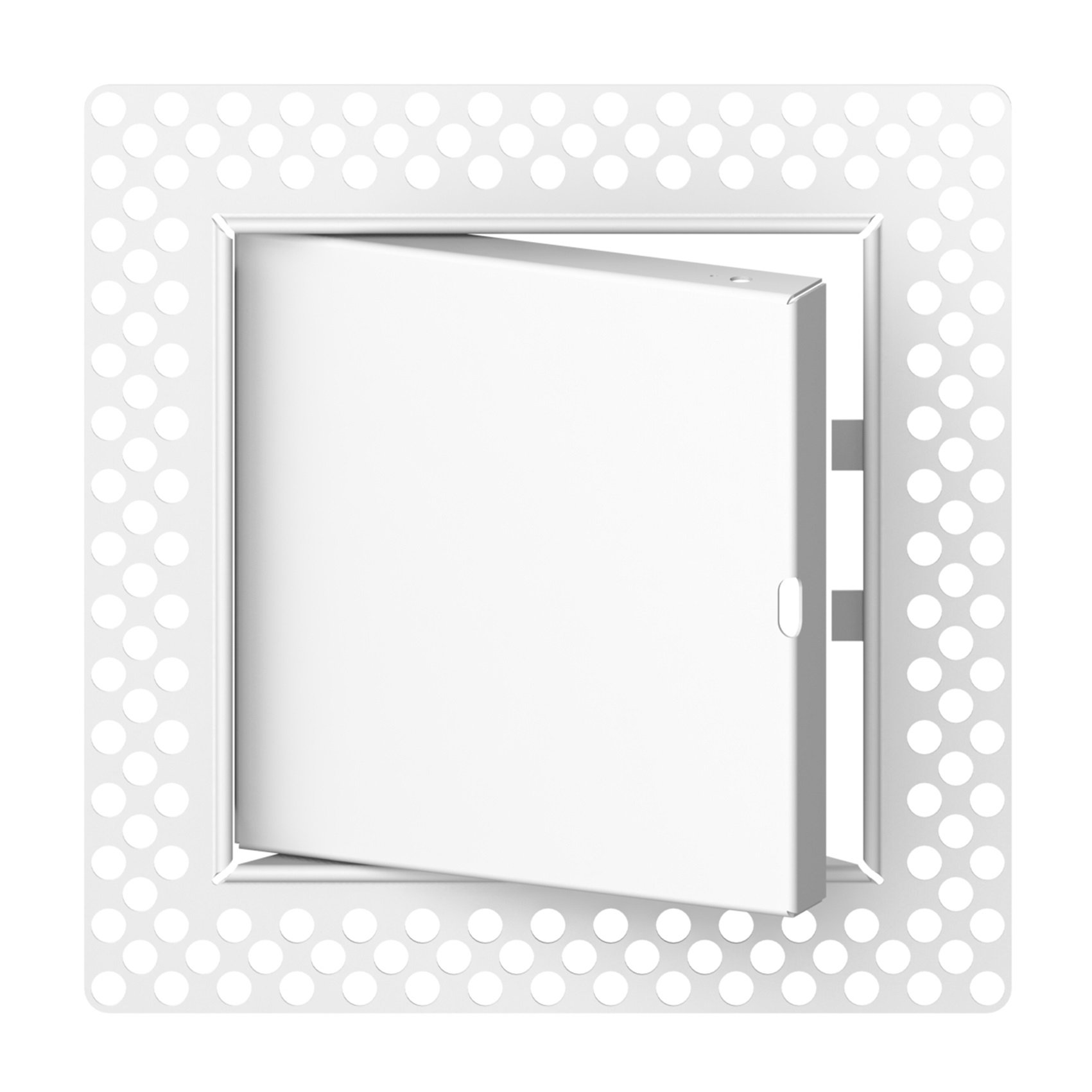 Revizinės durelės EUROPLAST ESLM1515, 150 x 150 mm, priglaistomos, metalinės, baltos