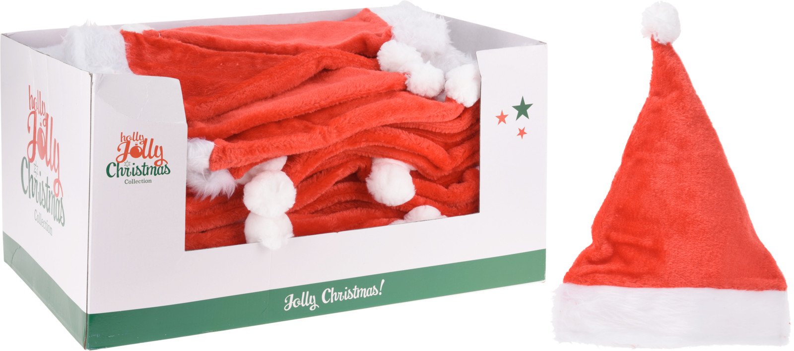 Kalėdinė kepurė, raudonos sp., 40 x 30 cm