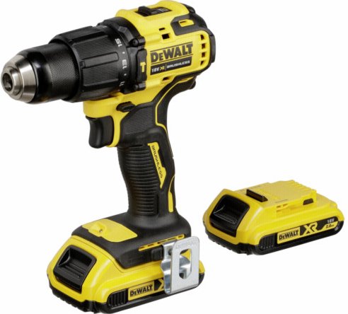 Akumuliatorinis mūginis grežtuvas DEWALT DCD709D2T-QW, 18 V, komplekte  2x 2 Ah akumuliatoriai ir kroviklis 