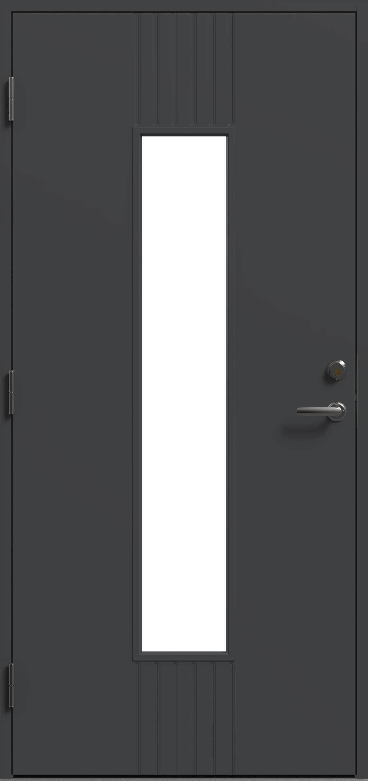 Lauko durys su medine stakta VALGE Nova, kairinės, spalva tamsiai pilka, matmenys 2080 x 880 x 92 mm, A140170087
