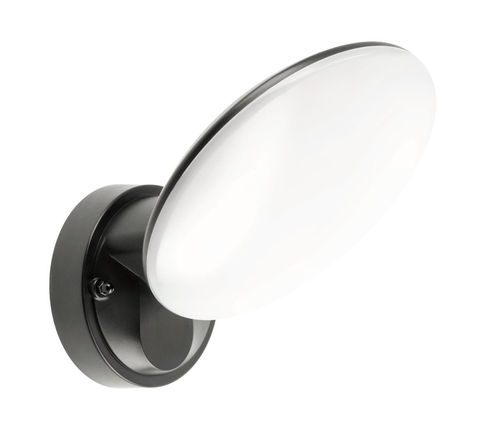 Lauko sieninis LED šviestuvas GTV Terro, 10W, 1200lm, 4000K, be judesio jutiklio, IP54, juodos sp.