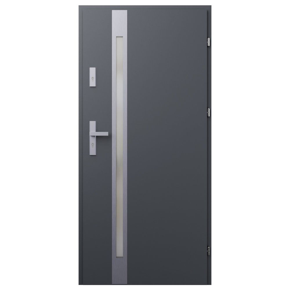 Metalinės lauko durys STALPRODUKT S61, kairinės, antracito spalvos, 2075x964x55 mm