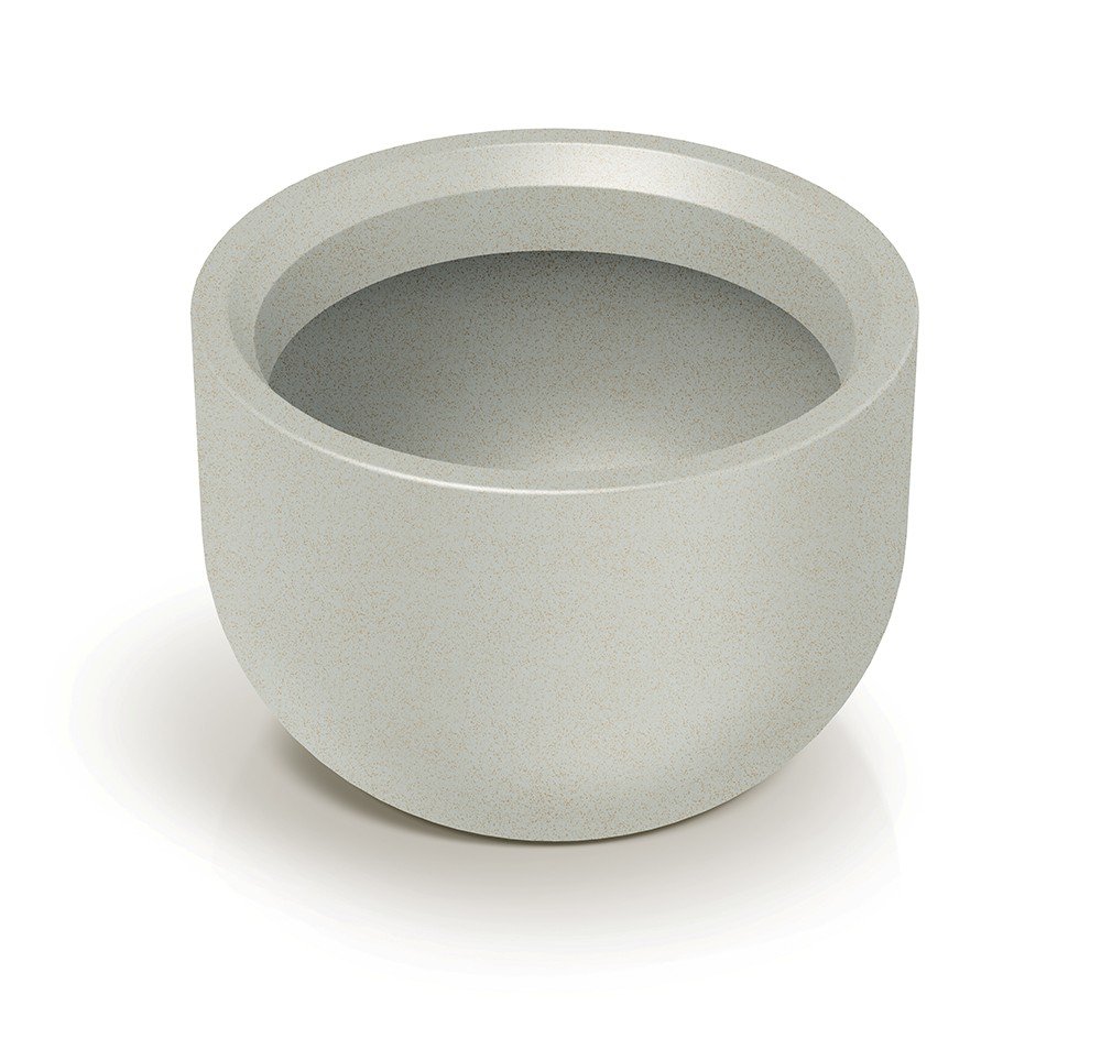 Plastikinis lauko vazonas Molta Round, smėlinės sp., 48 x 48 x 35 cm.