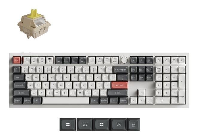 Belaidė žaidimų klaviatūra KEYCHRON Q6 Ultra 8K, 100% mechaninė, baltos sp., Q6U-P4