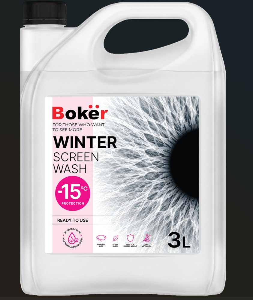 Automobilio stiklų ploviklis BOKER NEW VISION, -15°C, 3L, žieminis, su piltuvėliu 