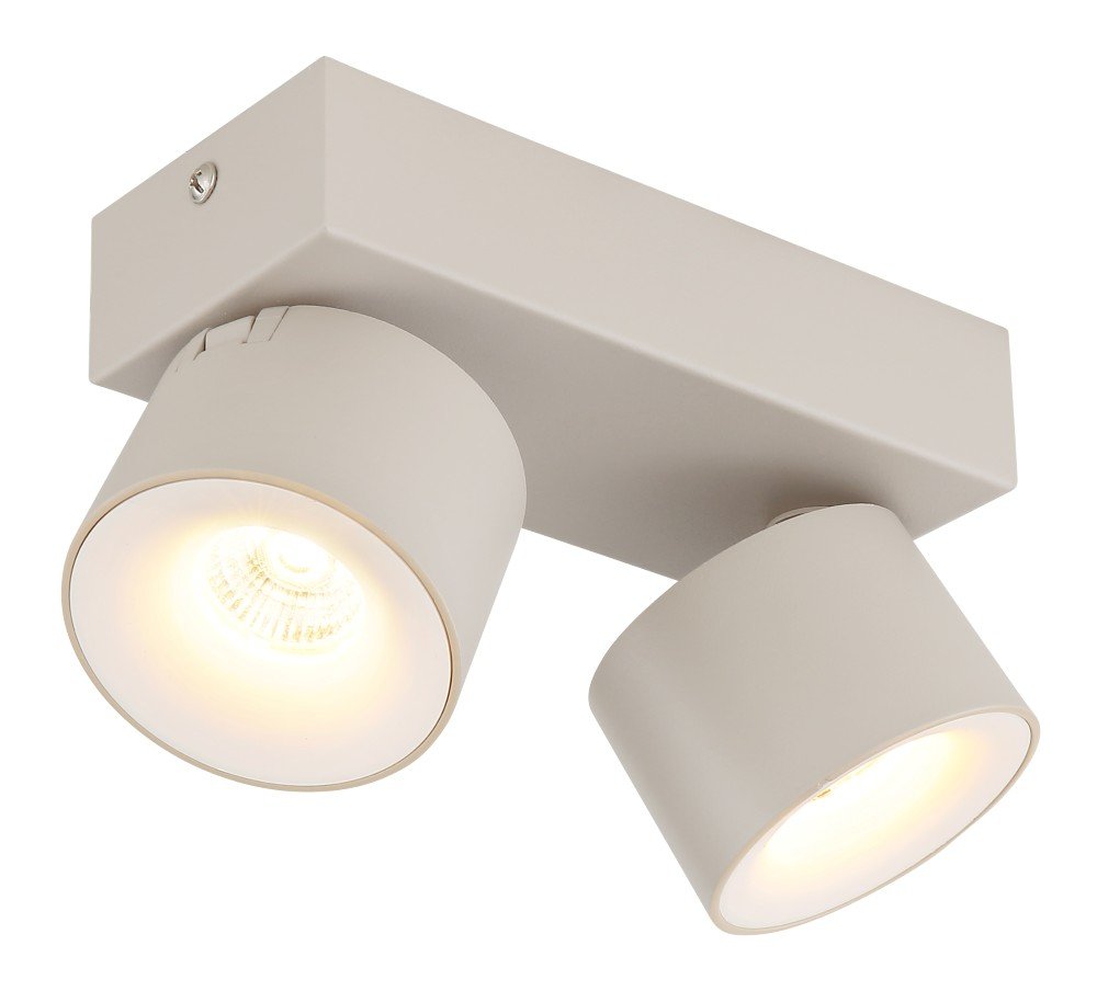 Kryptinis šviestuvas GLOBO Rae, LED, 2 x 6W, 480lm, 3000K, pilkos sp., 205x72x120 mm