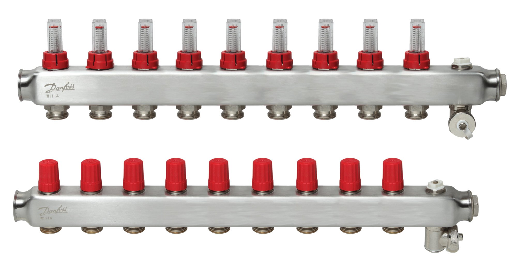 Grindinio šildymo kolektorius DANFOSS SSM-F, 1", 9+9 žiedų, 088U0759