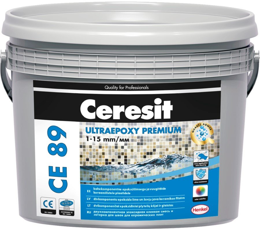 Plytelių tarpų glaistas CERESIT CE89, ULTRAEPOXY PREMIUM Crystal White 801, 2,5kg