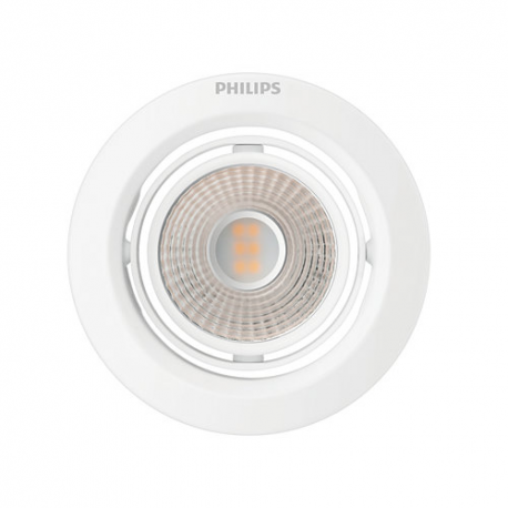 Montuojamas šviestuvas PHILIPS Pomeron, įleidžiamas, LED 5 W, 4000 K, dimeriuojamas, 350 lm, IP20, 15000 val., 90 mm skersmens