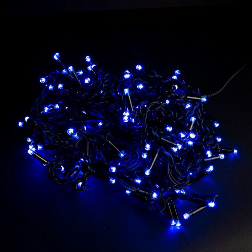 Šviečianti girlianda SUNLUX D20, 200 LED su storu laidu, 20 m., mėlyna spalva, IP44, tinka naudoti lauke, 2A200-4