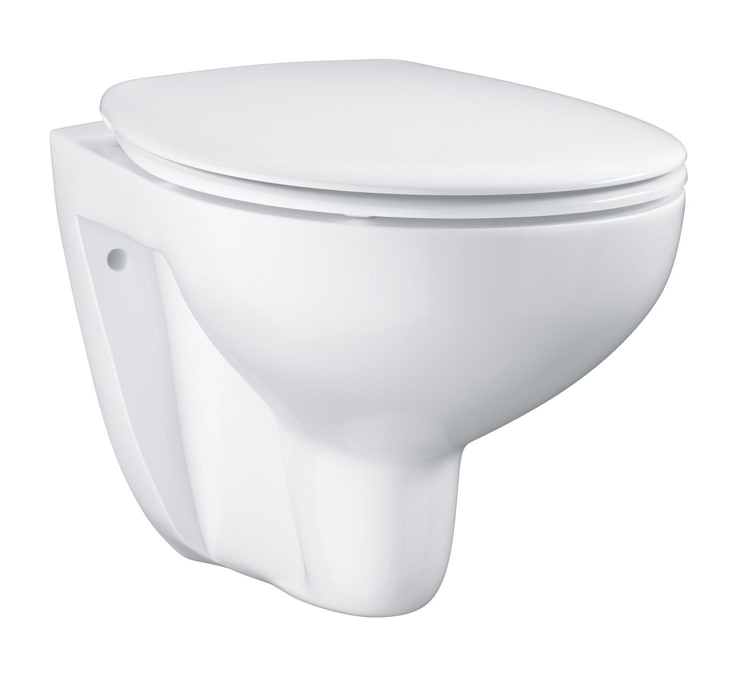 Klozetas GROHE BAU CERAMIC, pakabinamas, berėmis, lėtai nusileidžiantis dangtis su greito nuėmimo f-ja, baltas, 39351000