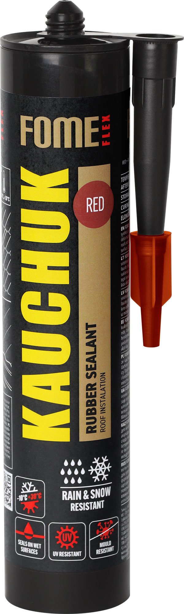 Hermetikas FOME FLEX Kauchuk, 300 ml, kaučiukinis, raudonos spalvos