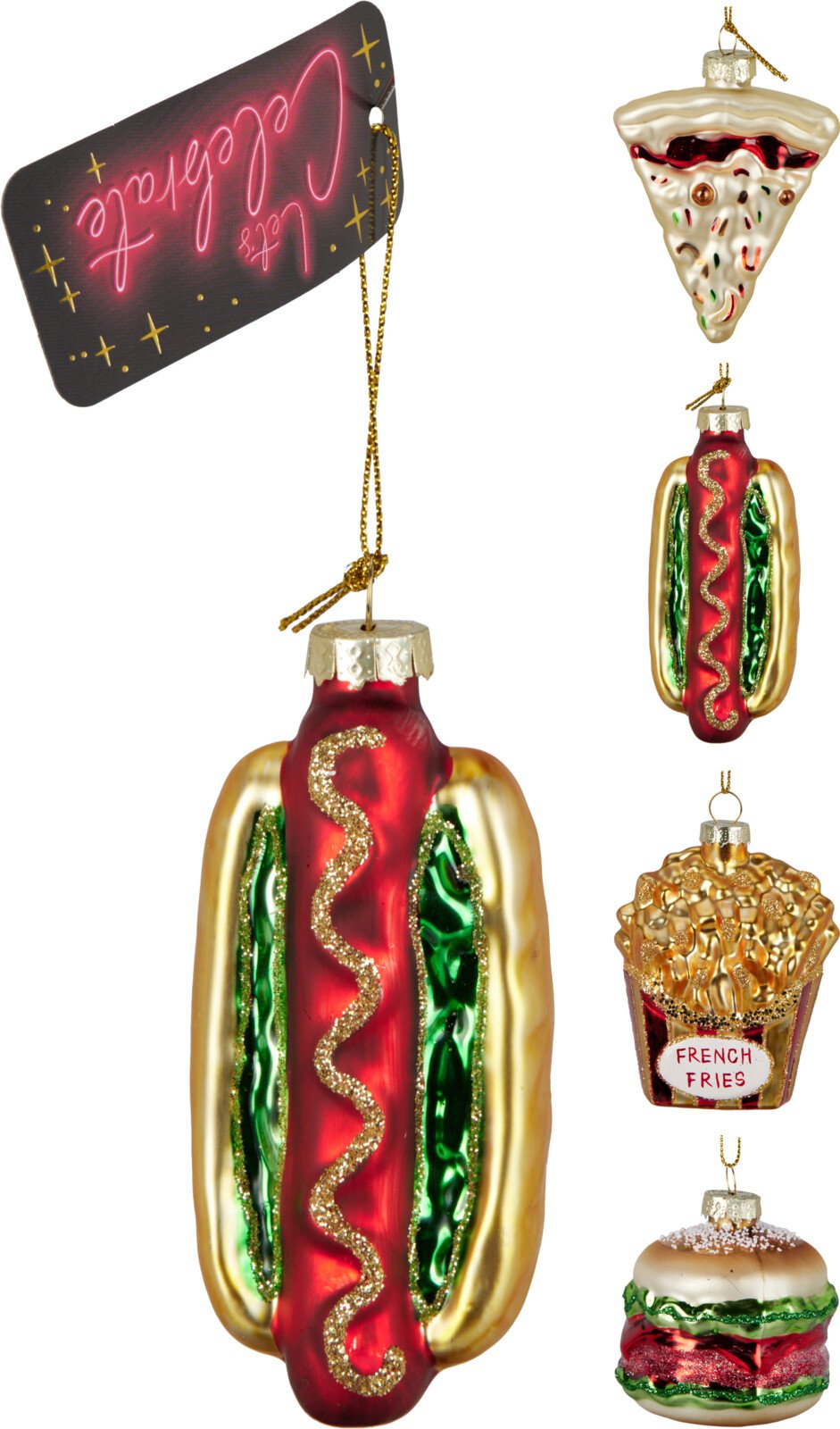 Eglutės žaisliukas Maistas, stiklas, 4 skirtingi dizainai, 6,4 x 6,4 x 6,7 cm