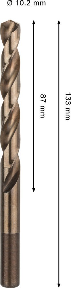 Grąžtas metalui BOSCH HSS-Co, DIN 338, 10,2 × 87 × 133 mm