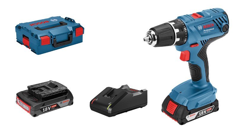 Akumuliatorinis suktuvas BOSCH Professional GSR 18V-21, komplekte 2x 2.0 Ah, 18 V akumuliatoriai ir kroviklis GAL 1820