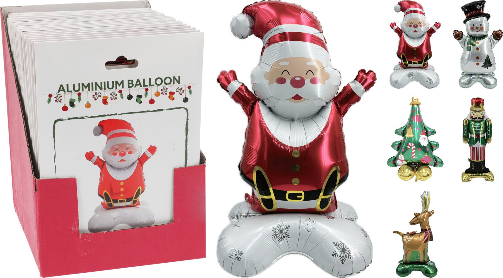 Kalėdinis folinis balionas, pastatomas, 5 skirtingi dizainai, aukštis 89-110 cm