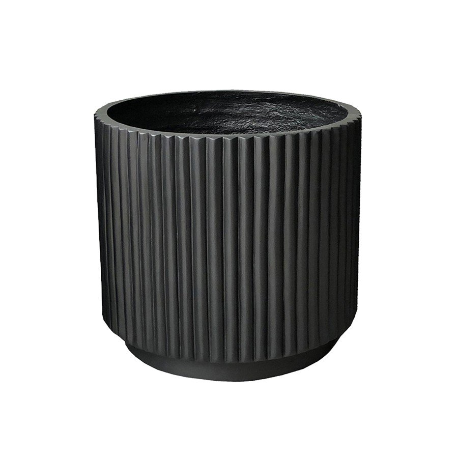 Keraminis lauko vazonas Noctura III, juodos sp., 41 x 41 x 42 cm.