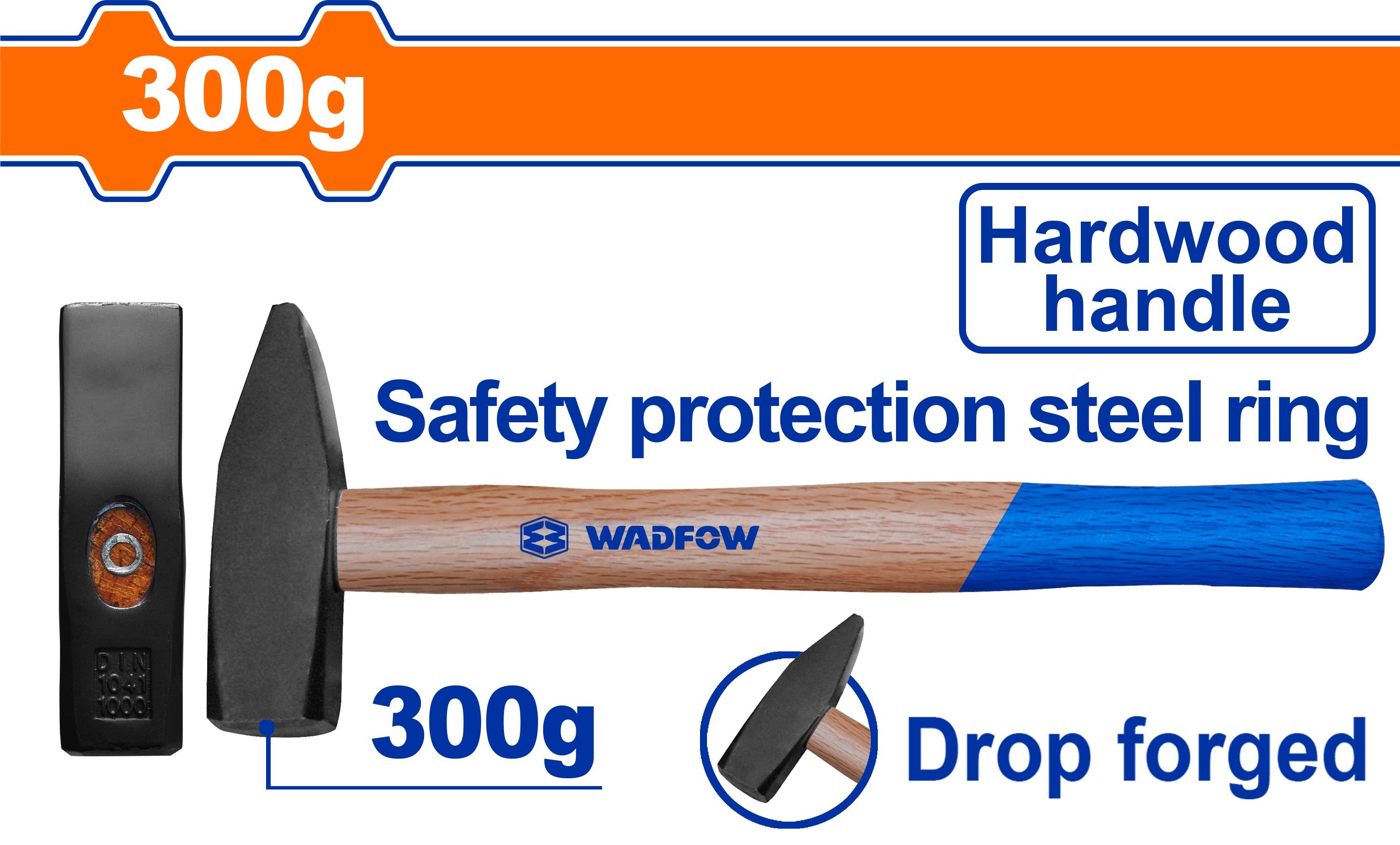Mechaniko plaktukas WADFOW, kietmedžio rankena, 45CS, 0,3 kg, WMB1303