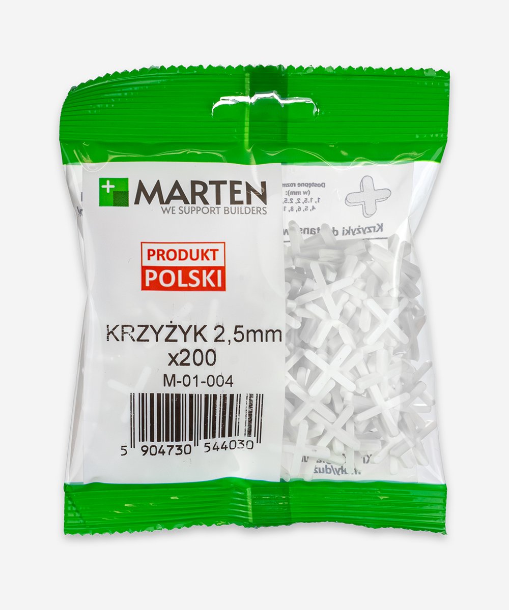 Plytelių kryželiai MARTEN, 2,5 mm, 200 vnt.