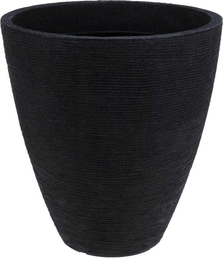 Plastikinis lauko vazonas, antracito sp., skersmuo 39 cm., aukštis 42 cm