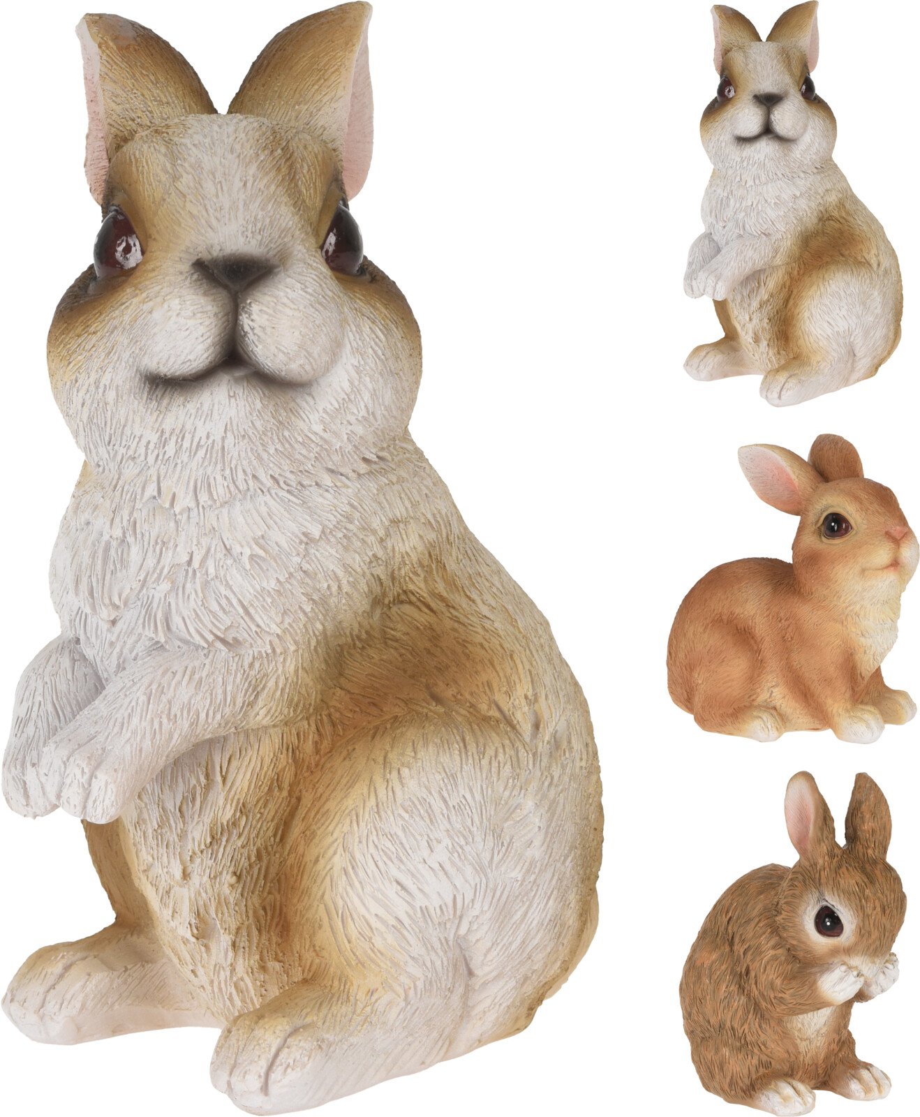 Sodo dekoracija Zuikis, rudos sp., 3 skirtingų dizainų, 13 x 8 x 12,5 cm.