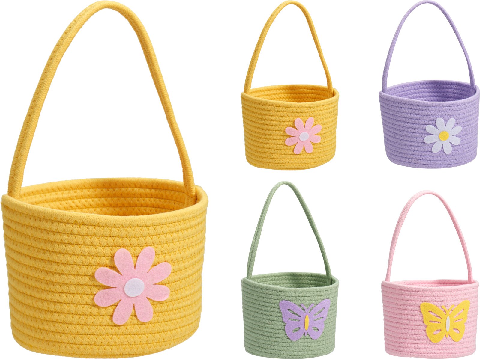 Velykinis krepšelis, su gėlės dizainu, 20 x 14 cm, 4 skirtingų sp.