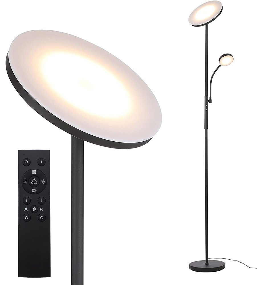 Toršeras G.LUX Gh-2288 Teide Black, LED 1x18W / 1x5W, spalvų temperatūra 3 pakopų keitimas: 3000K-5000K, juodos sp.