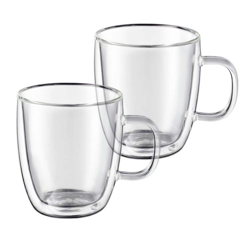 Puodelis dvigubo stiklo AMBITION Mia, su ąsele, 350 ml, 2 vnt.