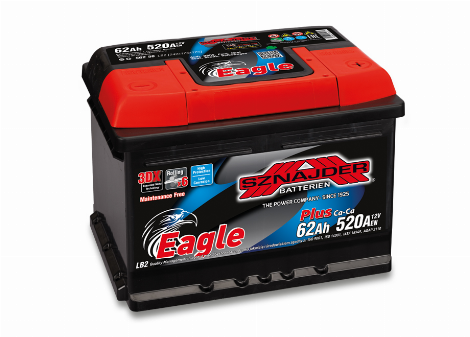 Akumuliatorius SZNAJDER EAGLE CALCIUM PLUS 12 V / 62 AH / 520 A EN