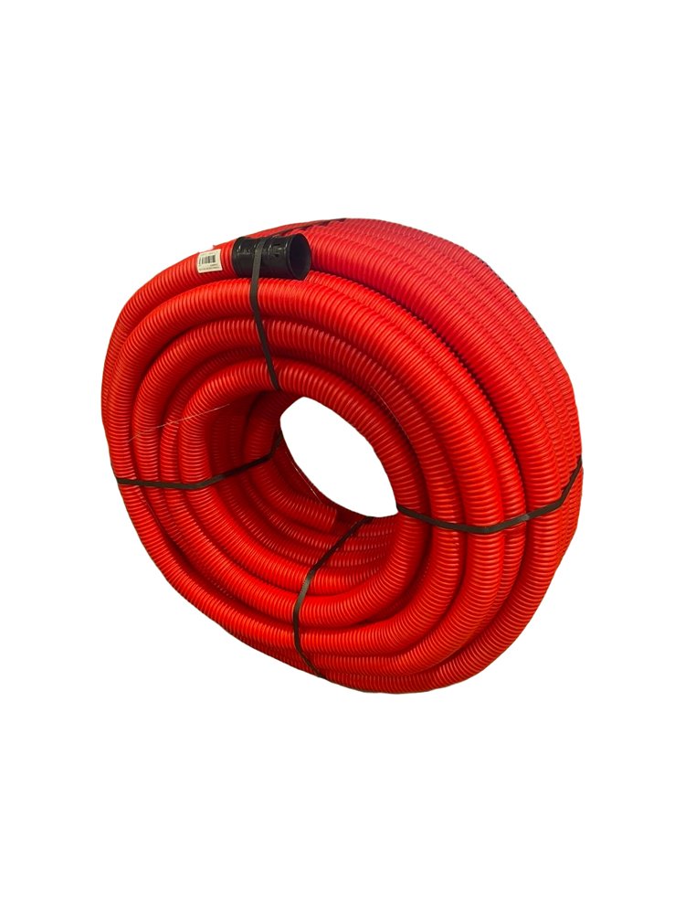 Gofruotas vamzdis ECOPIPE Flex, DN50 mm, raudonos sp., EN61386-24, N450, 50 m.