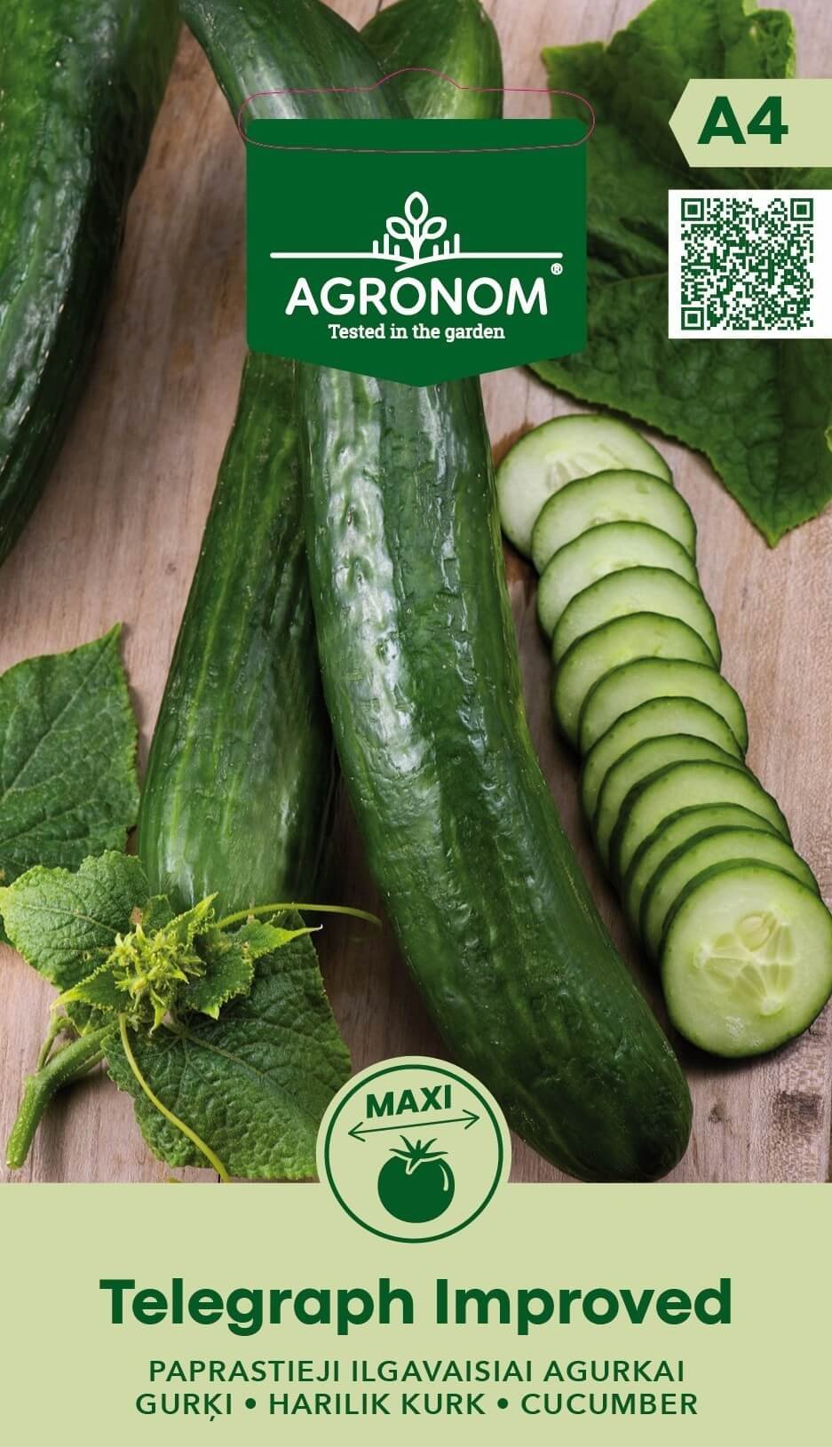 Daržovių sėklos, AGRONOM agurkai paprastieji ilgavaisiai TELEGRAPH IMPROVED, 0,3 g.