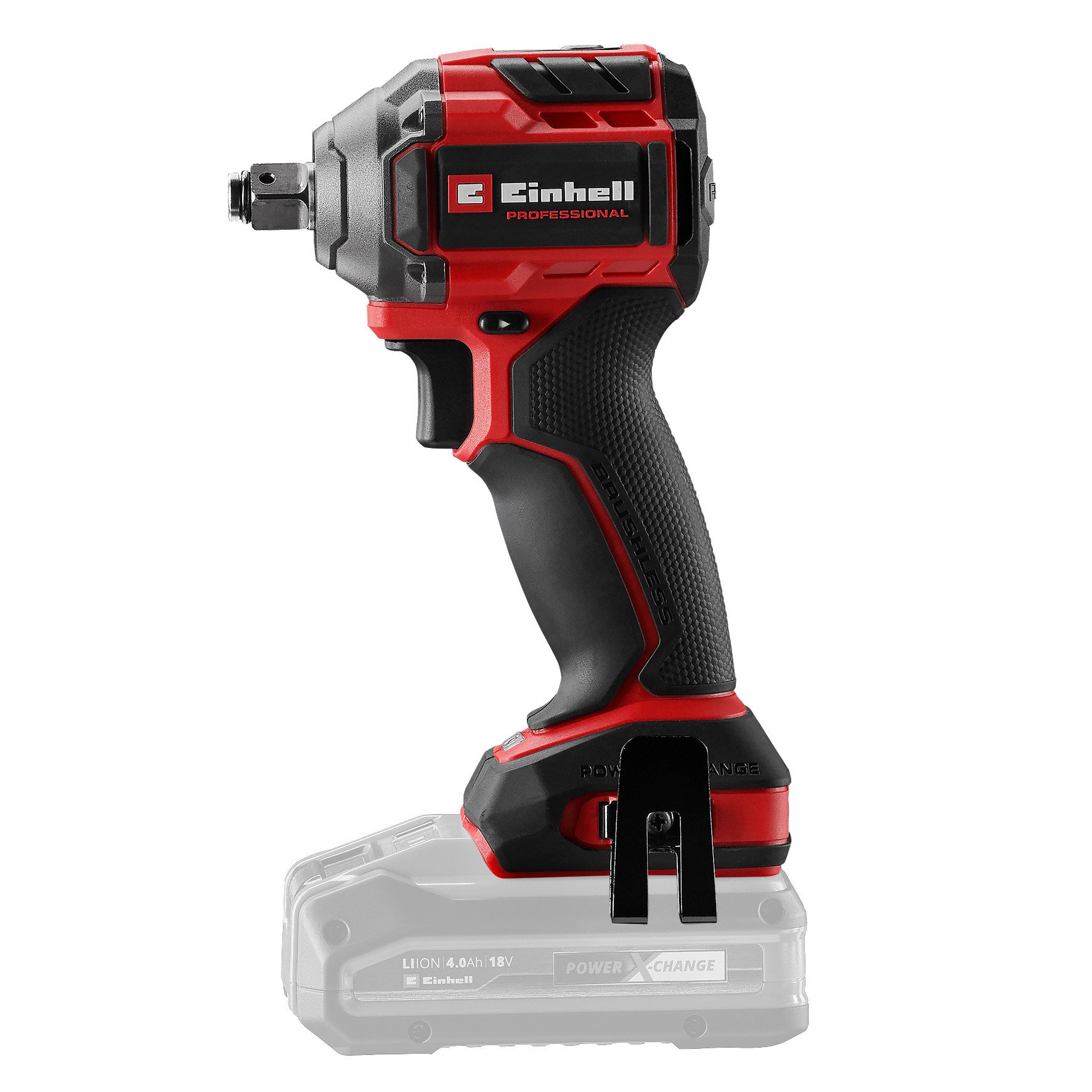 Akumuliatorinis smūginis veržliasukis EINHELL TP-CW 18/260-C Li BL - Solo, 18 V, 1/2'' jungtis, bešepetėlis variklis, maks. sukimo momentas 500 Nm, be akumuliatorių ir kroviklio