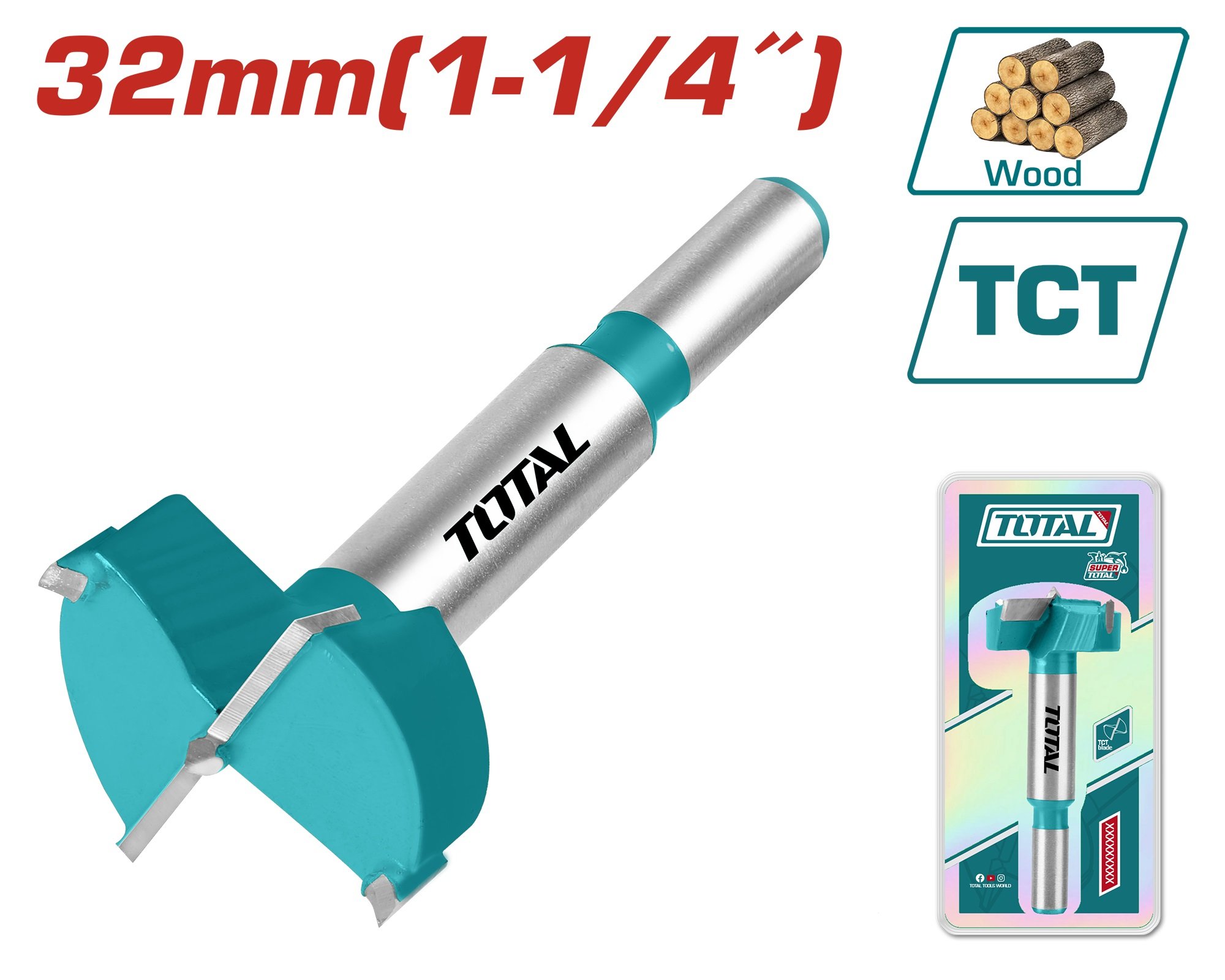 Medžio freza TOTAL, 32 mm, TAC180321