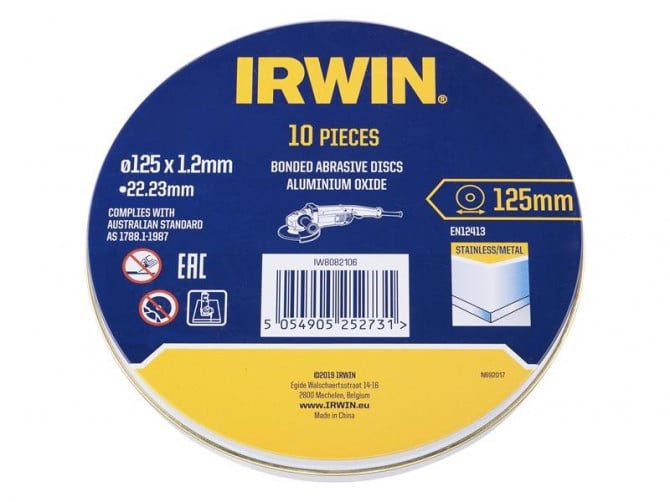 Metalo pjovimo diskai IRWIN, 125 x 1,2 mm, 10 vnt.
