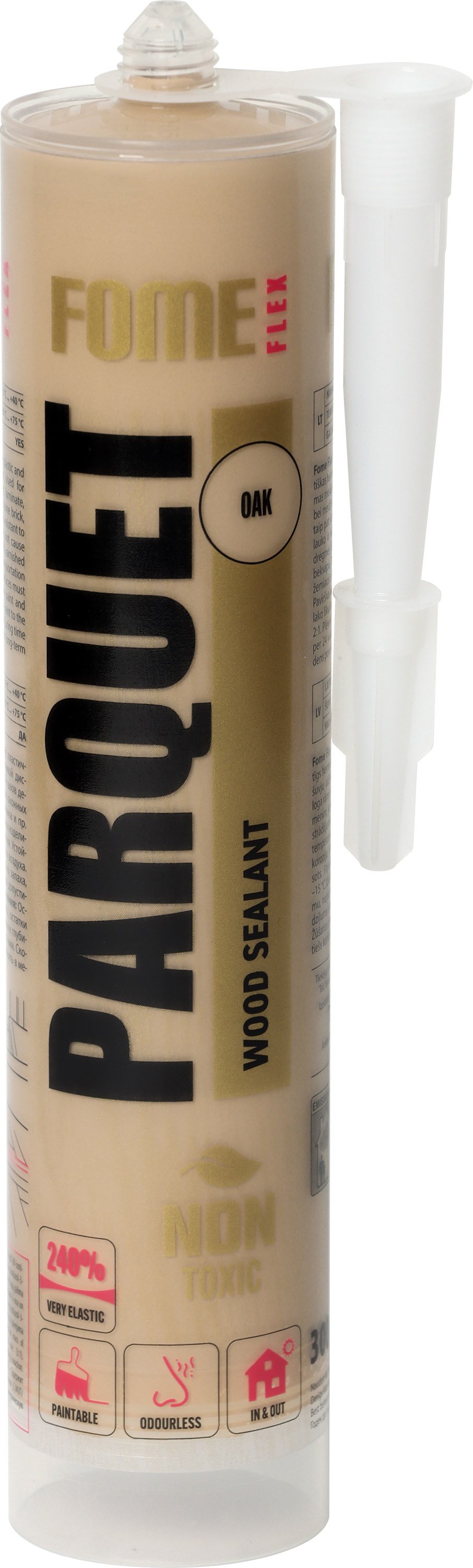 Medienos hermetikas FOME FLEX Parquet, 300 ml, ąžuolo spalvos