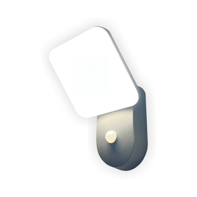 Lauko sieninis LED šviestuvas SALTA Saga Sens, su mikrobangu judesio jutikliu, LED 12W, 3000 K, 1080 lm, IP65, 135x60x210 mm, antracito sp.
