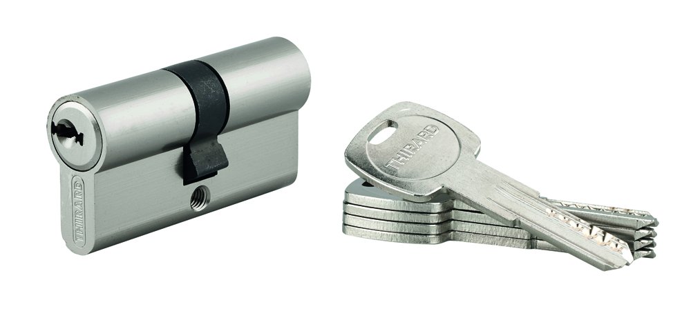 Spynos cilindras THIRARD, Trafic 6, 5 raktai, žalvarinis, nikeliuotas, 35 x 45 mm, 293171